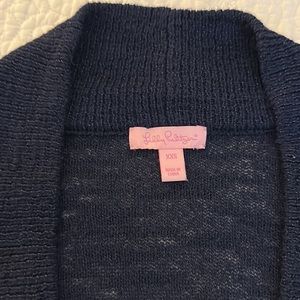 lilly pulitzer sweater xxs navy amalie open front cardigan